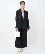 F1DAE45230 MK MICHEL KLEIN(小さいサイズ)(メゾン ドゥ サンク) 【小さいサイズ】ダブルブレストジャケット/洗える ブラック