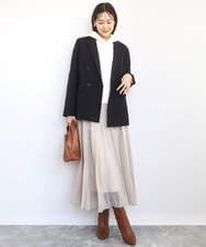 F1DAE45230 MK MICHEL KLEIN(小さいサイズ)(メゾン ドゥ サンク) 【小さいサイズ】ダブルブレストジャケット/洗える ブラック