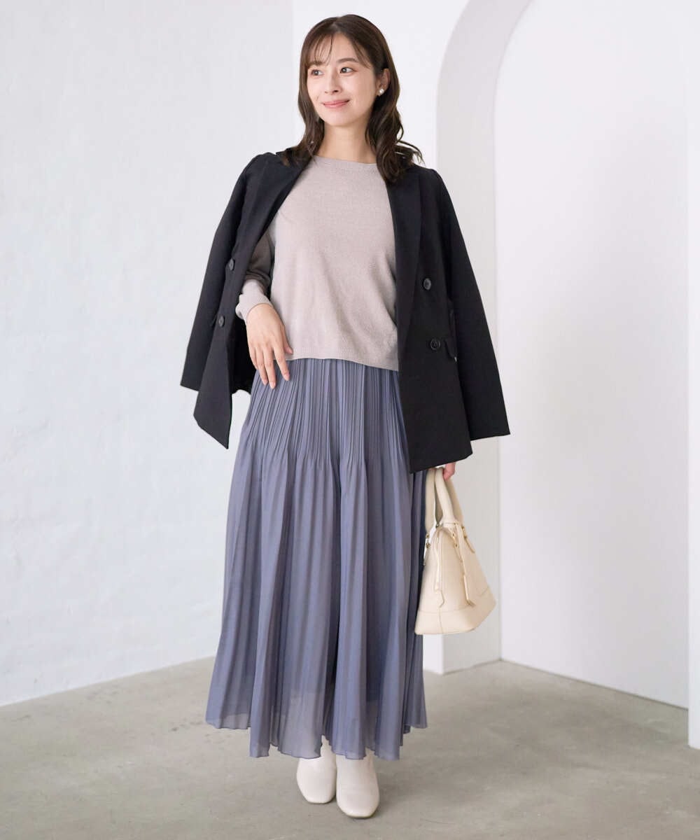 F1DAE45230 MK MICHEL KLEIN(小さいサイズ)(メゾン ドゥ サンク) 【小さいサイズ】ダブルブレストジャケット/洗える ブラック