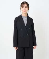 F1DAE45230 MK MICHEL KLEIN(小さいサイズ)(メゾン ドゥ サンク) 【小さいサイズ】ダブルブレストジャケット/洗える ブラック