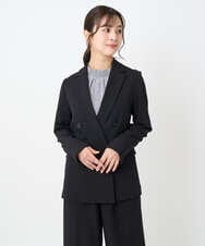 F1DAE45230 MK MICHEL KLEIN(小さいサイズ)(メゾン ドゥ サンク) 【小さいサイズ】ダブルブレストジャケット/洗える ブラック