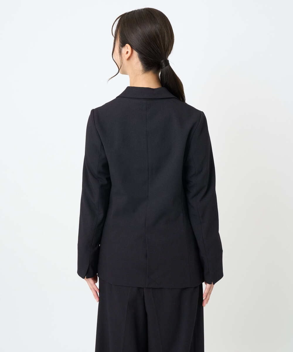 F1DAE45230 MK MICHEL KLEIN(小さいサイズ)(メゾン ドゥ サンク) 【小さいサイズ】ダブルブレストジャケット/洗える ブラック