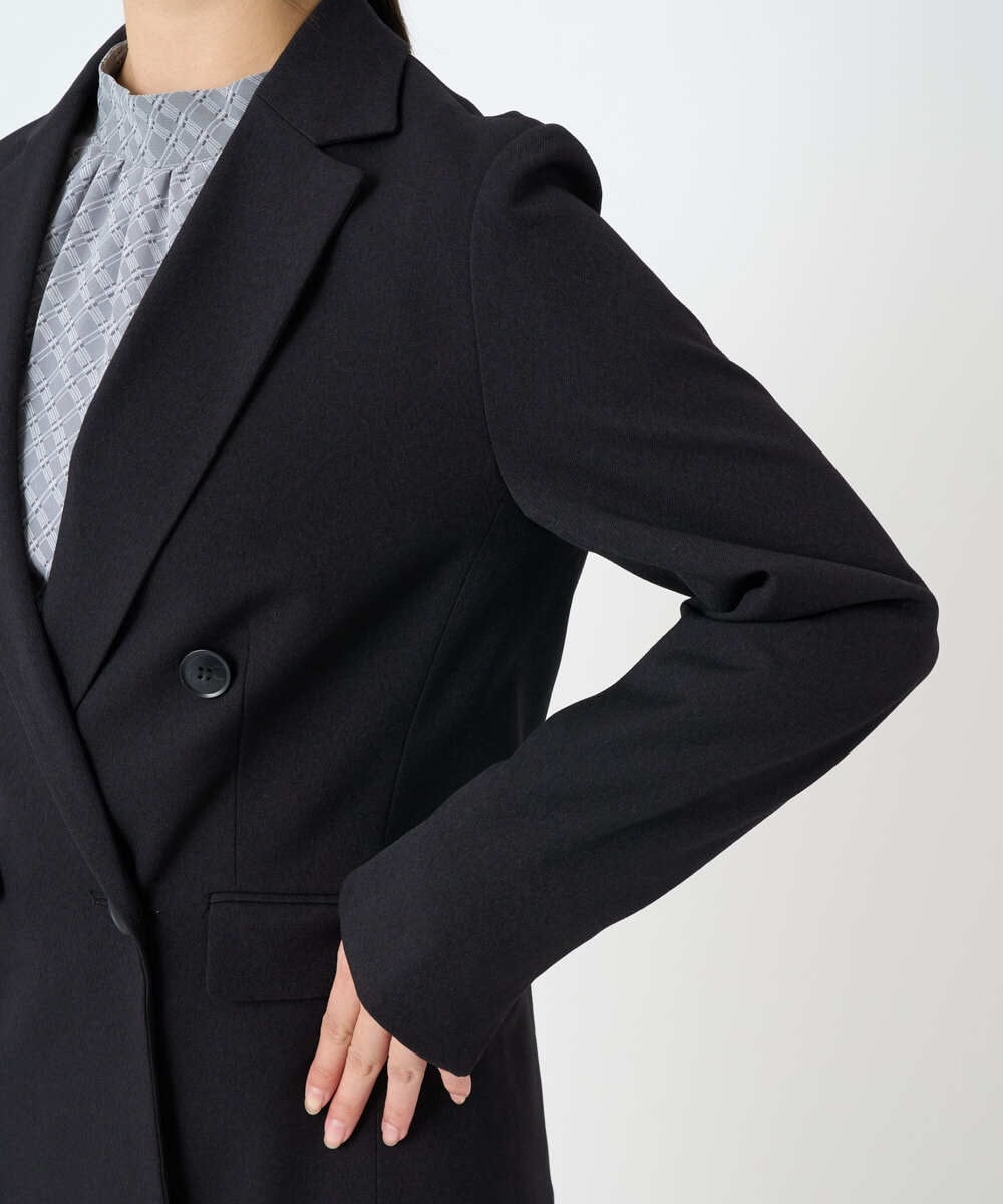 F1DAE45230 MK MICHEL KLEIN(小さいサイズ)(メゾン ドゥ サンク) 【小さいサイズ】ダブルブレストジャケット/洗える ブラック