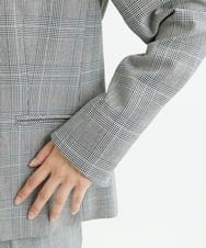 F1DAV38230 MK MICHEL KLEIN(小さいサイズ)(メゾン ドゥ サンク) 【小さいサイズ】カラーレスジャケット(無地・チェック)/洗える ネイビー（無地）