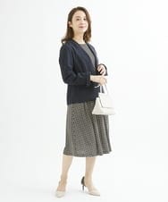 F1DAV38230 MK MICHEL KLEIN(小さいサイズ)(メゾン ドゥ サンク) 【小さいサイズ】カラーレスジャケット(無地・チェック)/洗える ネイビー（無地）