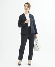 F1DAV38230 MK MICHEL KLEIN(小さいサイズ)(メゾン ドゥ サンク) 【小さいサイズ】カラーレスジャケット(無地・チェック)/洗える ネイビー（無地）