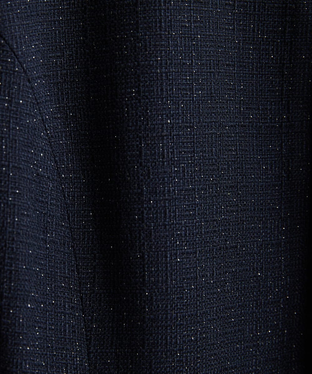 F1DDS91230 MK MICHEL KLEIN(小さいサイズ)(メゾン ドゥ サンク) 【小さいサイズ】ノーカラーラメツイードジャケット/洗える グレー