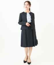 F1DDV91230 MK MICHEL KLEIN(小さいサイズ)(メゾン ドゥ サンク) 【小さいサイズ】ノーカラーラメツイードジャケット/洗える ネイビー