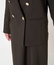 F1DFA30230 MK MICHEL KLEIN(小さいサイズ)(メゾン ドゥ サンク) 【小さいサイズ】リネンライク ダブルブレストジャケット/洗える グレージュ