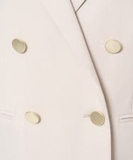 F1DFA30230 MK MICHEL KLEIN(小さいサイズ)(メゾン ドゥ サンク) 【小さいサイズ】リネンライク ダブルブレストジャケット/洗える グレージュ