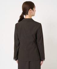 F1DFA30230 MK MICHEL KLEIN(小さいサイズ)(メゾン ドゥ サンク) 【小さいサイズ】リネンライク ダブルブレストジャケット/洗える グレージュ