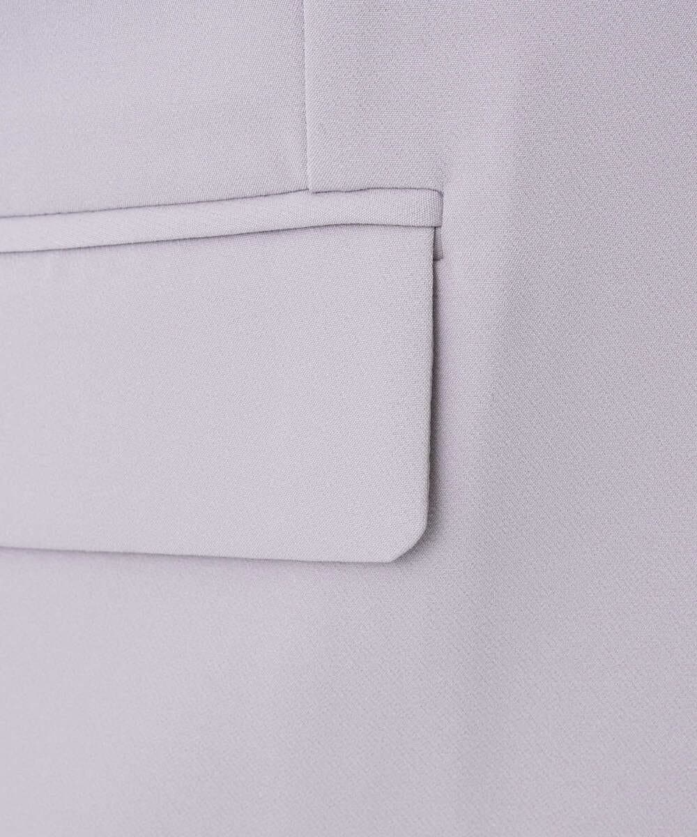 F1DFD10230 MK MICHEL KLEIN(小さいサイズ)(メゾン ドゥ サンク) 【小さいサイズ】ダブルクロス カラーレスジャケット/セットアップ対応/洗える グレイッシュラベンダー