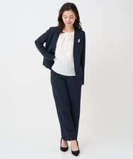 F1DFD10230 MK MICHEL KLEIN(小さいサイズ)(メゾン ドゥ サンク) 【小さいサイズ】ダブルクロス カラーレスジャケット/セットアップ対応/洗える グレイッシュラベンダー