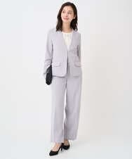 F1DFD10230 MK MICHEL KLEIN(小さいサイズ)(メゾン ドゥ サンク) 【小さいサイズ】ダブルクロス カラーレスジャケット/セットアップ対応/洗える グレイッシュラベンダー