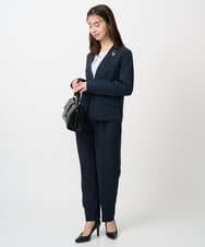 F1DFD10230 MK MICHEL KLEIN(小さいサイズ)(メゾン ドゥ サンク) 【小さいサイズ】ダブルクロス カラーレスジャケット/セットアップ対応/洗える グレイッシュラベンダー