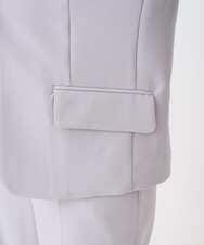 F1DFD10230 MK MICHEL KLEIN(小さいサイズ)(メゾン ドゥ サンク) 【小さいサイズ】ダブルクロス カラーレスジャケット/セットアップ対応/洗える グレイッシュラベンダー