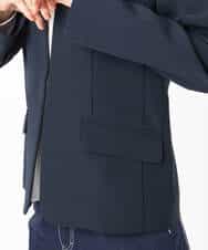 F1DFD10230 MK MICHEL KLEIN(小さいサイズ)(メゾン ドゥ サンク) 【小さいサイズ】ダブルクロス カラーレスジャケット/セットアップ対応/洗える ネイビー