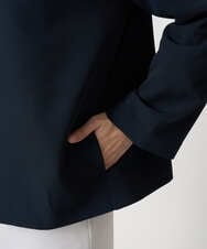 F1DFD11230 MK MICHEL KLEIN(小さいサイズ)(メゾン ドゥ サンク) 【小さいサイズ】ダブルクロス テントラインノーカラージャケット/セットアップ対応/防シワ/ストレッチ/洗える ネイビー