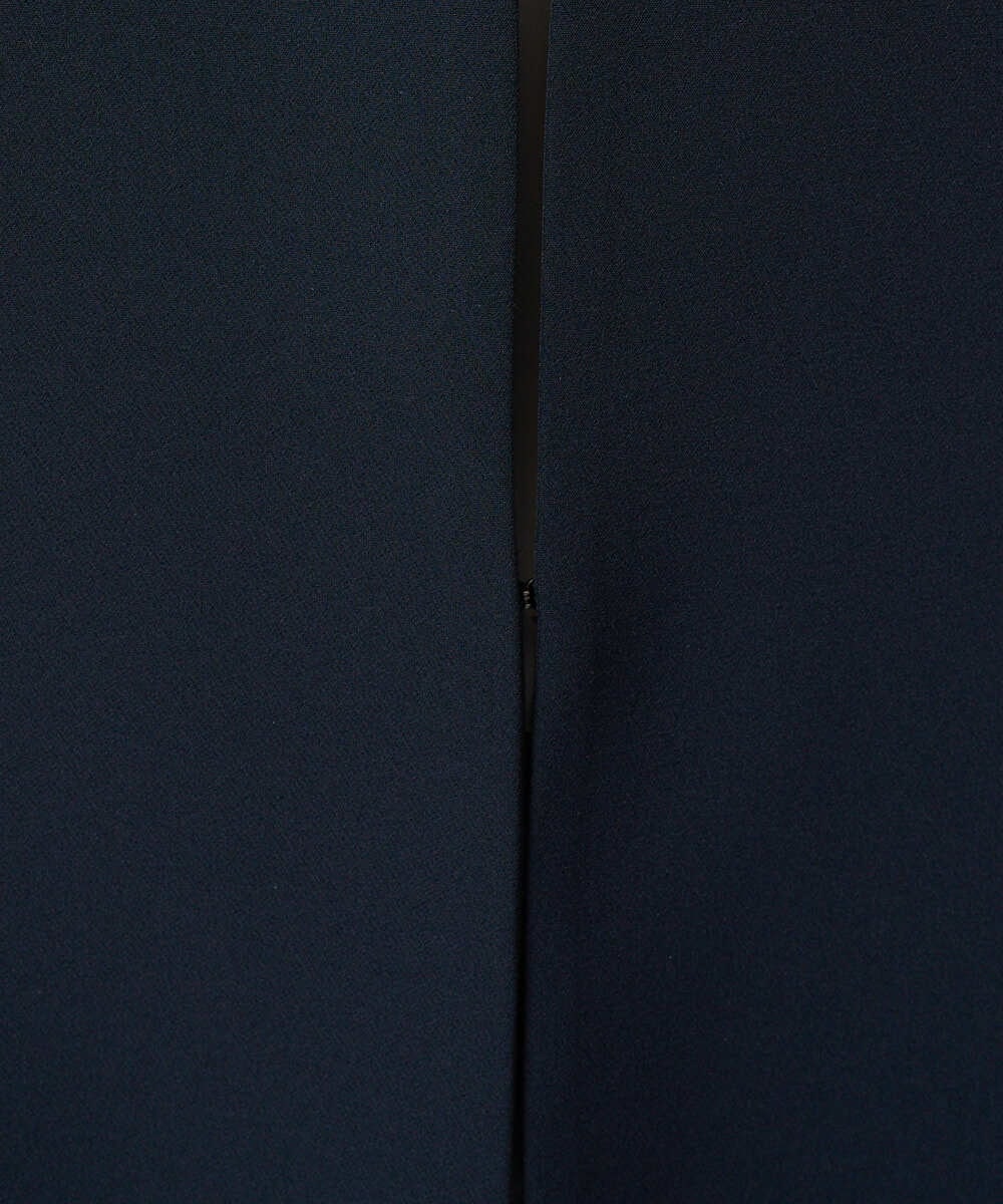 F1DFD11230 MK MICHEL KLEIN(小さいサイズ)(メゾン ドゥ サンク) 【小さいサイズ】ダブルクロス テントラインノーカラージャケット/セットアップ対応/防シワ/ストレッチ/洗える ネイビー