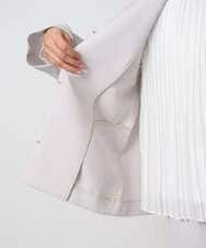 F1DFD11230 MK MICHEL KLEIN(小さいサイズ)(メゾン ドゥ サンク) 【小さいサイズ】ダブルクロス テントラインノーカラージャケット/セットアップ対応/防シワ/ストレッチ/洗える ネイビー