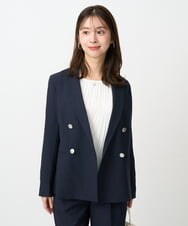 F1DFD15230 MK MICHEL KLEIN(小さいサイズ)(メゾン ドゥ サンク) 【小さいサイズ】ダブルブレストジャケット/洗える ネイビー