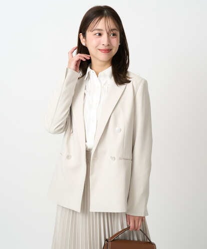 F1DFD15230  【小さいサイズ】ダブルブレストジャケット/洗える