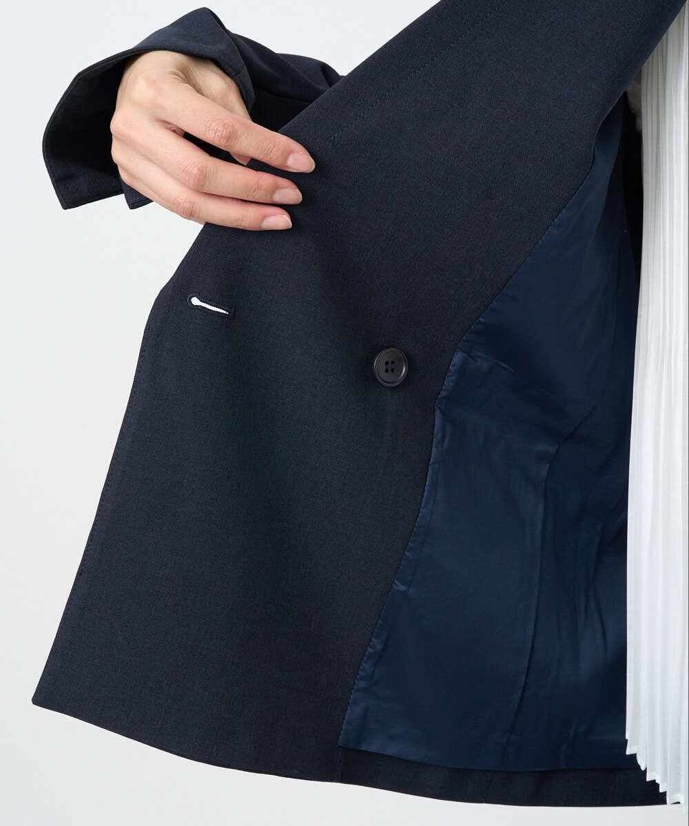 F1DFD15230 MK MICHEL KLEIN(小さいサイズ)(メゾン ドゥ サンク) 【小さいサイズ】ダブルブレストジャケット/洗える ベージュ