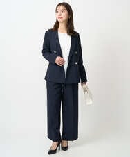 F1DFD15230 MK MICHEL KLEIN(小さいサイズ)(メゾン ドゥ サンク) 【小さいサイズ】ダブルブレストジャケット/洗える ベージュ