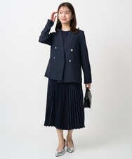 F1DFD15230 MK MICHEL KLEIN(小さいサイズ)(メゾン ドゥ サンク) 【小さいサイズ】ダブルブレストジャケット/洗える ベージュ