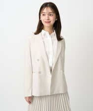 F1DFD15230 MK MICHEL KLEIN(小さいサイズ)(メゾン ドゥ サンク) 【小さいサイズ】ダブルブレストジャケット/洗える ベージュ