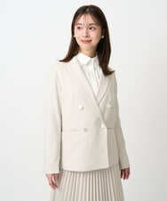 F1DFD15230 MK MICHEL KLEIN(小さいサイズ)(メゾン ドゥ サンク) 【小さいサイズ】ダブルブレストジャケット/洗える ベージュ