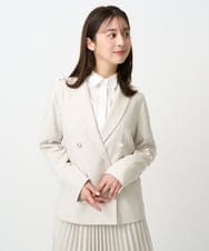 F1DFD15230 MK MICHEL KLEIN(小さいサイズ)(メゾン ドゥ サンク) 【小さいサイズ】ダブルブレストジャケット/洗える ベージュ