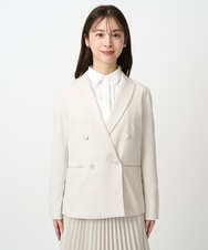 F1DFD15230 MK MICHEL KLEIN(小さいサイズ)(メゾン ドゥ サンク) 【小さいサイズ】ダブルブレストジャケット/洗える ベージュ