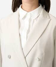 F1DFD15230 MK MICHEL KLEIN(小さいサイズ)(メゾン ドゥ サンク) 【小さいサイズ】ダブルブレストジャケット/洗える ベージュ