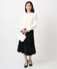 F1DFD65330 MK MICHEL KLEIN(小さいサイズ)(メゾン ドゥ サンク) 【小さいサイズ】ノーカラーファンシーツイードジャケット/セットアップ対応/洗える アイボリー