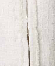 F1DFD65330 MK MICHEL KLEIN(小さいサイズ)(メゾン ドゥ サンク) 【小さいサイズ】ノーカラーファンシーツイードジャケット/セットアップ対応/洗える アイボリー