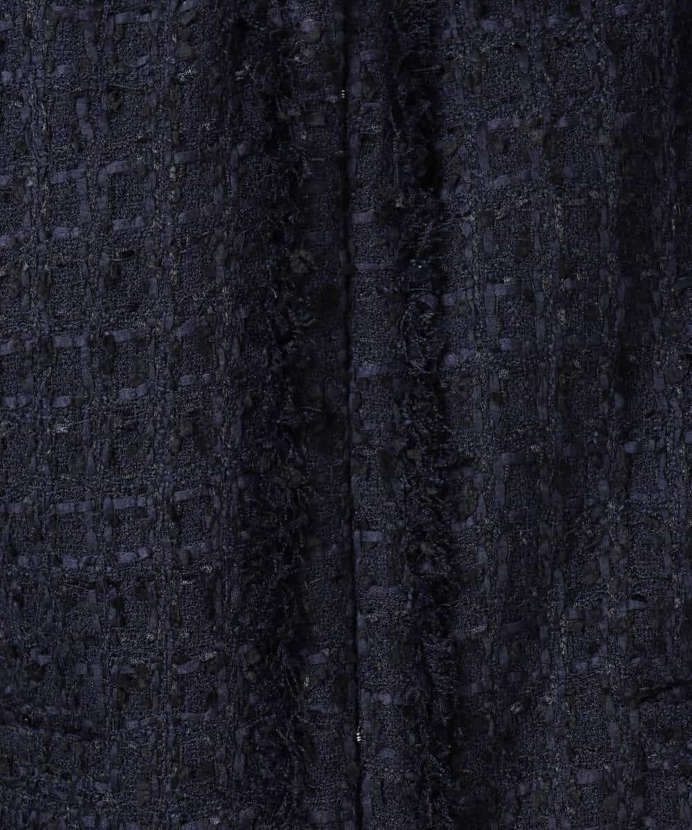 F1DFD65330 MK MICHEL KLEIN(小さいサイズ)(メゾン ドゥ サンク) 【小さいサイズ】ノーカラーファンシーツイードジャケット/セットアップ対応/洗える アイボリー