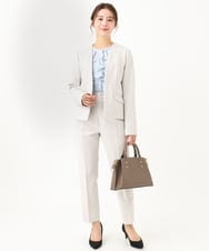 F1DFV10210 MK MICHEL KLEIN(小さいサイズ)(メゾン ドゥ サンク) 【小さいサイズ】カラーレスジャケット/制菌加工/洗える ネイビー
