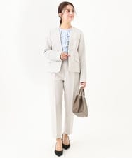 F1DFV10210 MK MICHEL KLEIN(小さいサイズ)(メゾン ドゥ サンク) 【小さいサイズ】カラーレスジャケット/制菌加工/洗える ネイビー