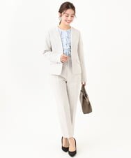 F1DFV10210 MK MICHEL KLEIN(小さいサイズ)(メゾン ドゥ サンク) 【小さいサイズ】カラーレスジャケット/制菌加工/洗える ネイビー