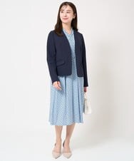 F1DFV10210 MK MICHEL KLEIN(小さいサイズ)(メゾン ドゥ サンク) 【小さいサイズ】カラーレスジャケット/制菌加工/洗える ネイビー