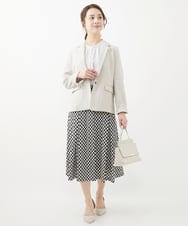F1DFV29210 MK MICHEL KLEIN(小さいサイズ)(メゾン ドゥ サンク) 【小さいサイズ】テーラードジャケット/セットアップ対応/洗える ライトグレー