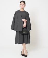 F1DGA55230 MK MICHEL KLEIN(小さいサイズ)(メゾン ドゥ サンク) 【小さいサイズ】カラーレスストレッチジャケット/洗える ダークグレー