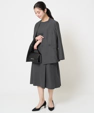 F1DGA55230 MK MICHEL KLEIN(小さいサイズ)(メゾン ドゥ サンク) 【小さいサイズ】カラーレスストレッチジャケット/洗える ダークグレー