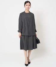 F1DGA55230 MK MICHEL KLEIN(小さいサイズ)(メゾン ドゥ サンク) 【小さいサイズ】カラーレスストレッチジャケット/洗える ダークグレー