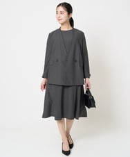 F1DGA55230 MK MICHEL KLEIN(小さいサイズ)(メゾン ドゥ サンク) 【小さいサイズ】カラーレスストレッチジャケット/洗える ダークグレー