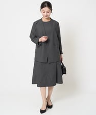 F1DGA55230 MK MICHEL KLEIN(小さいサイズ)(メゾン ドゥ サンク) 【小さいサイズ】カラーレスストレッチジャケット/洗える ダークグレー