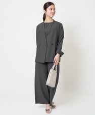 F1DGA55230 MK MICHEL KLEIN(小さいサイズ)(メゾン ドゥ サンク) 【小さいサイズ】カラーレスストレッチジャケット/洗える ダークグレー