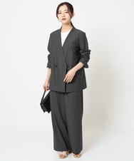 F1DGA55230 MK MICHEL KLEIN(小さいサイズ)(メゾン ドゥ サンク) 【小さいサイズ】カラーレスストレッチジャケット/洗える ダークグレー