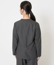 F1DGA55230 MK MICHEL KLEIN(小さいサイズ)(メゾン ドゥ サンク) 【小さいサイズ】カラーレスストレッチジャケット/洗える ダークグレー